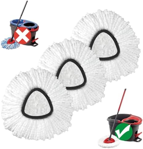 3-Pack Mop Head Spin Mop Replacement Microfiber EasyWring System