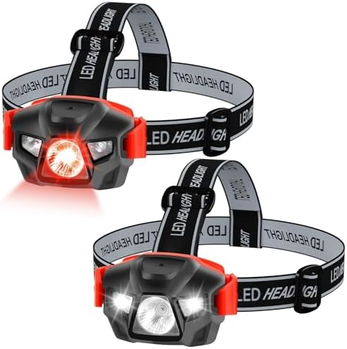 KunHe Red LED Headlamp 2-Pack