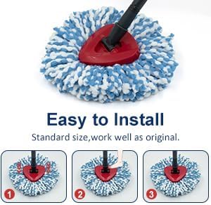 6 Pack Spin Mop Microfiber Head for Oceda RinseClean 2 Tank System