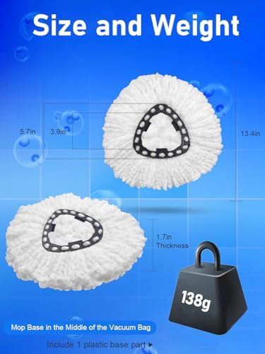 4-Pack Spin Mop Heads for Sensitive Floors