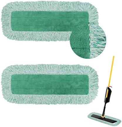 Green Microfiber Dust Mop Pads for Hardwood Tile and Laminate Floors