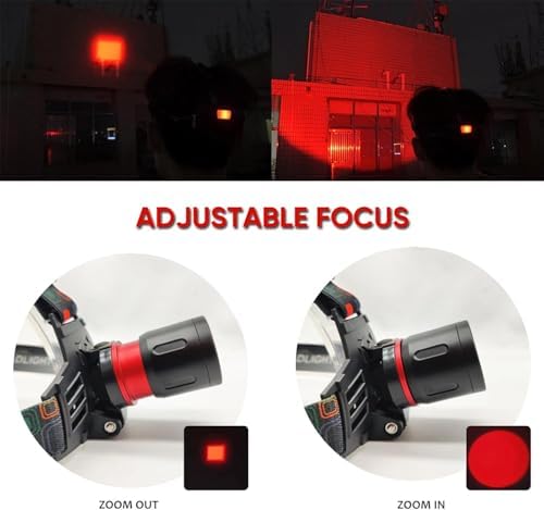 XLENTGEN Red Light Hunting Headlamp - Rechargeable Red LED 3 Modes