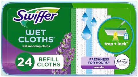 Swiffer Sweeper Wet Mopping Cloths with Febreze Freshness Lavender Vanilla 24-Pack