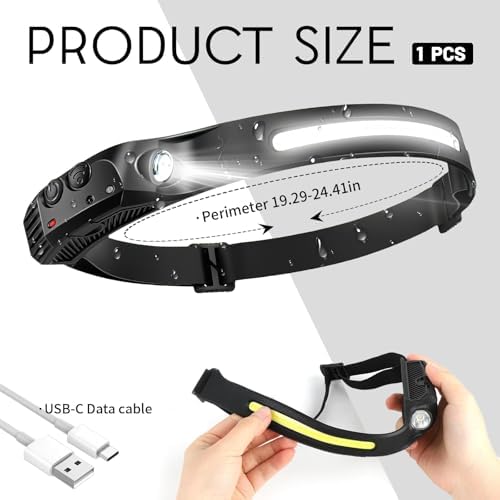 230 Wide Beam Rechargeable Headlamp for Camping Fishing Hiking