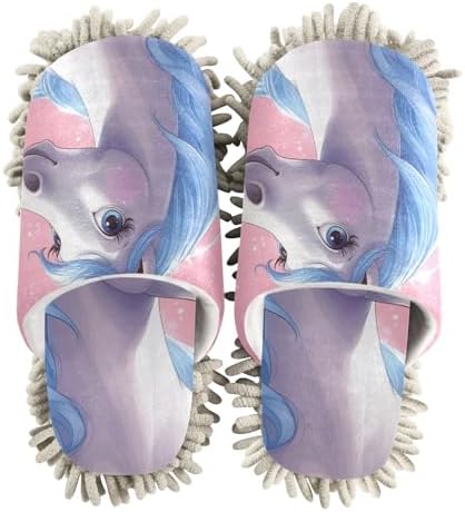 Mission Microfiber Cleaning Slippers Dreamy Horse Washable Mop Shoes for MenWomen