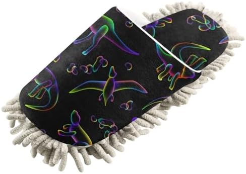 Kigai Microfiber Gradient Dinosaurs Slippers for Easy Floor Cleaning