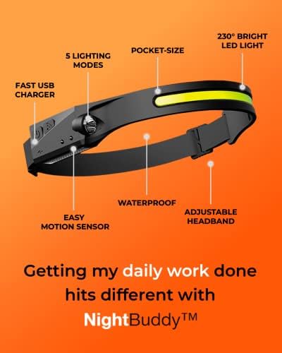 NightBuddy LED Headlamp with 5 Light Modes