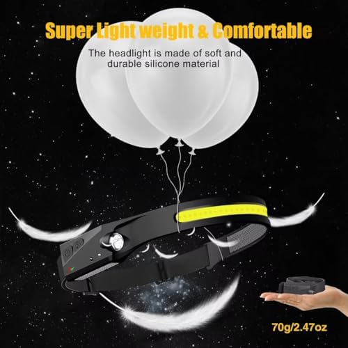 230 Wide Beam Headlamp with Motion Sensor Rechargeable camping accessory