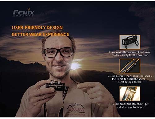 Fenix HM65R Dual Beam Headlamp Spot and Flood Light Rechargeable with Lumen Organizer