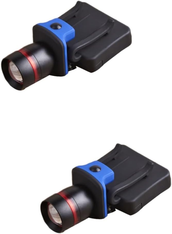 HOMSFOU 2-Piece Fishing Lamp LED Headlamp Clip-On Headlight in Black