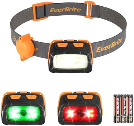 EverBrite 300 Lumen Headlamp - RedGreenWhite Modes for Hiking Camping Trail Running
