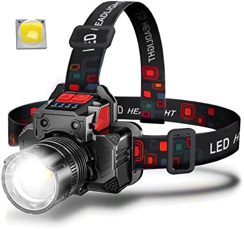 Rechargeable LED Headlamp with 90-Degree Adjustment