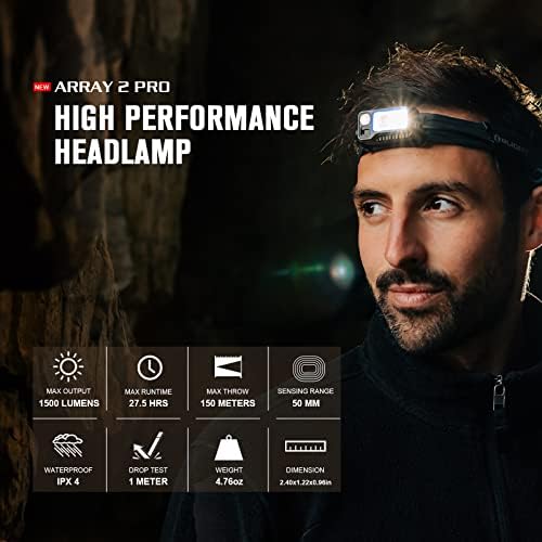 OLIGHT Array 2 Pro 1500 Lumens Headlamp with Red Light Option