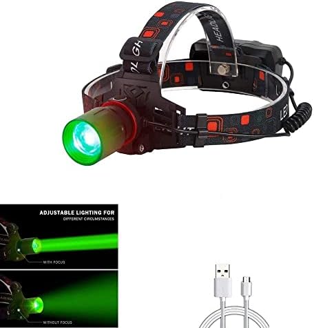 1000 LUMENS GREEN HEADLAMP WATERPROOF rechargeable