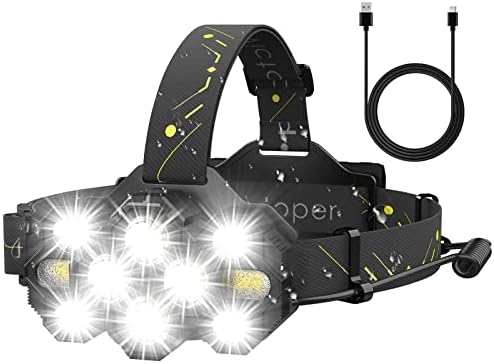 Victoper Rechargeable Headlamp 22000 Lumen 10 LEDs Head Light