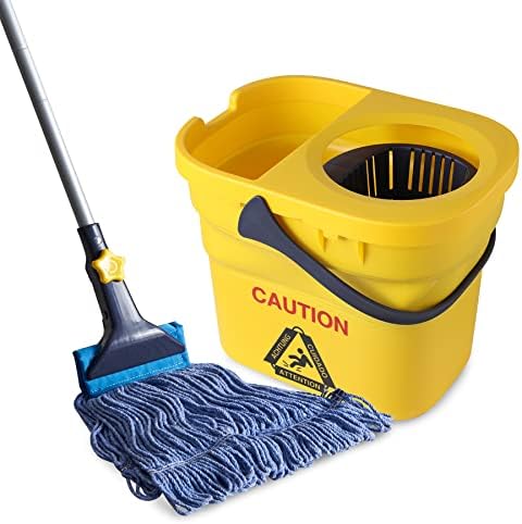 Yocada Looped-End String Wet Mop Heavy-Duty Telescoping Replacement Heads Included