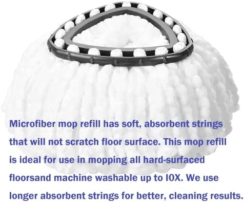 Higfra Spin Mop Replacement Heads 4 Pack