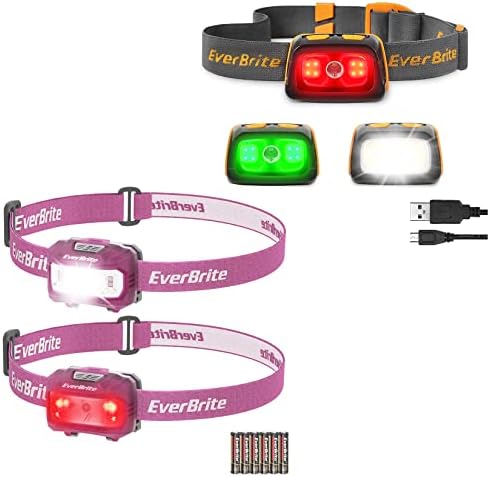 EverBrite 2-Pack Rechargeable LED Headlamp with Memory Function