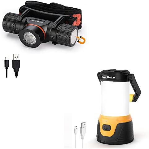 EverBrite 1000 Lumen Camping Lantern Rechargeable Headlamp