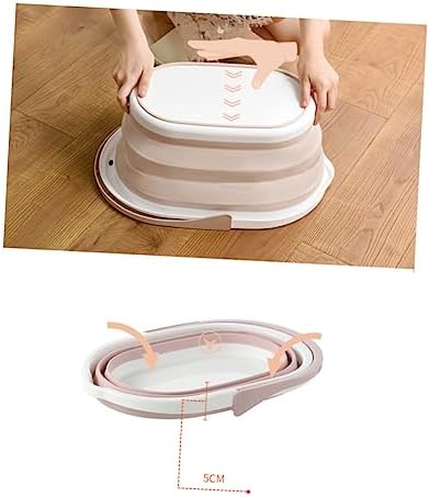 Beige Foldable Plastic Mop Bucket for Efficient Mopping