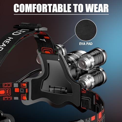 Small Aluminum Headlamp Rechargeable LED Waterproof 12000 Lumens