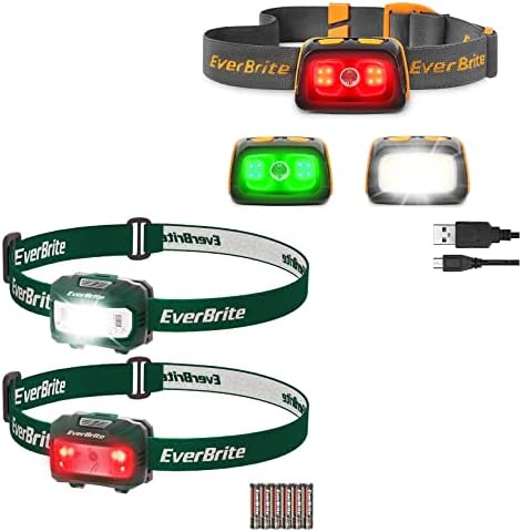 Pair of Rechargeable Headlamps with 7 Modes for Camping