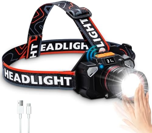 Chemailon Rechargeable Headlamp - Ultimate Foreward modes Adjusting and Keep Safe