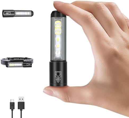 Rechargeable Compact Headlamp with COB Sidelight for Camping