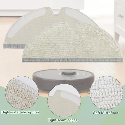 VIEWALL Reusable Microfiber Mop Cloth for Robot Vacuums - 6-Pack