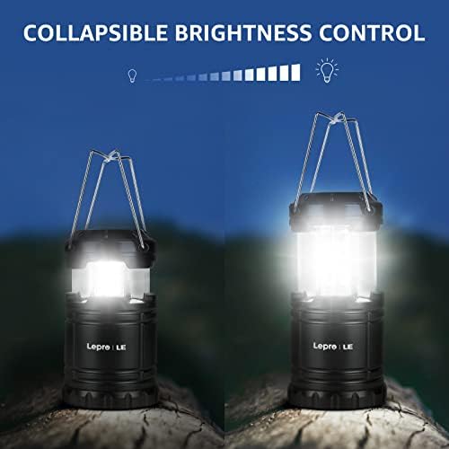 Lepro Bundle - 4 LED Camping Lanterns and Headlamp with Motion Sensor