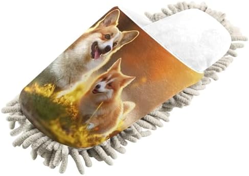 Running Bear White Sunset Dogs Mop Slippers Cozy Effective Floor Cleaning Tool