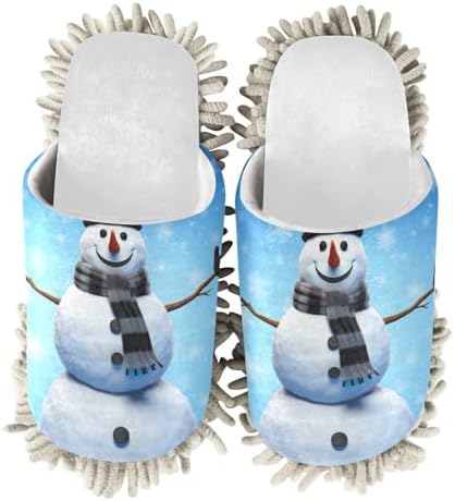 Cozy Snowman Mop Slippers for Office Home