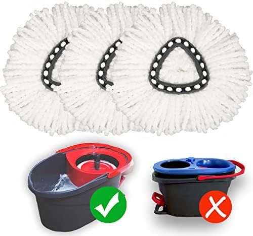 Homsis Mop Replace Head 3 Pack Microfiber
