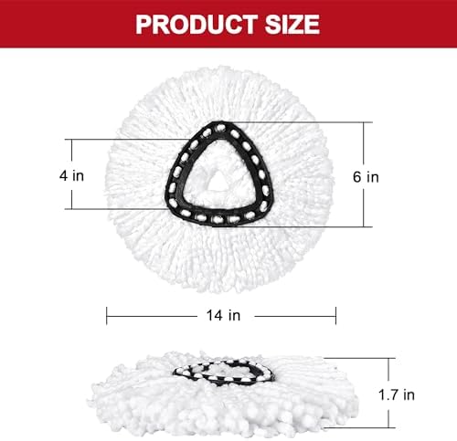 3-Piece Mop Heads Microfiber Easy to Use