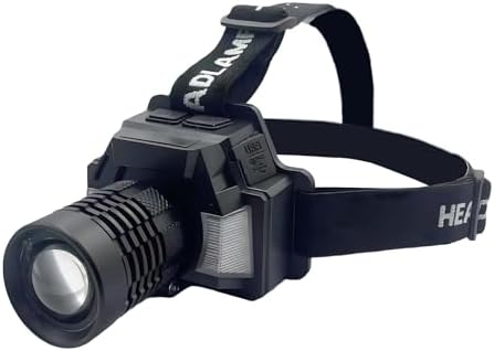 100000 Lumen Rechargeable Headlamp with Adjustable 90 Waterproof