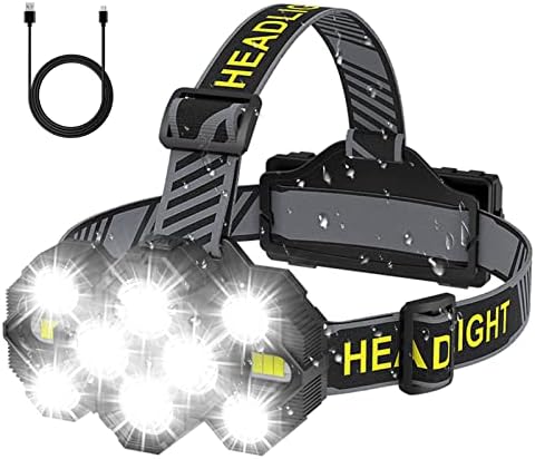 Victoper Rechargeable Headlamp 22000 Lumen 10 LEDs Head Light