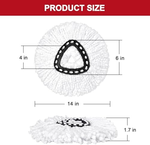 4 Pack Mop Heads for Easy Wrin Spin Mop Ensure Deep Clean