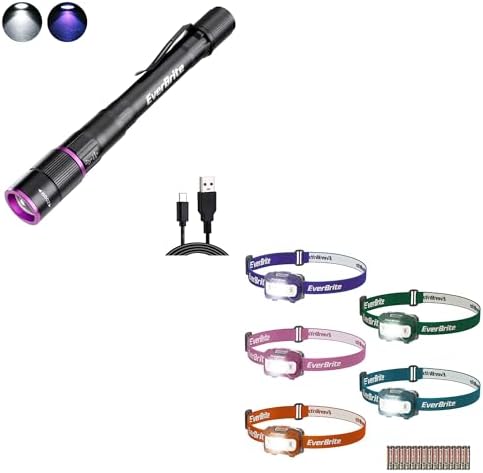 EverBrite Headlamp Pen Flashlight Rechargeable LED Lights with Modes