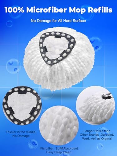 4-Pack Spin Mop Heads for Sensitive Floors