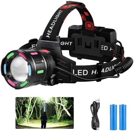 Casbomy Rechargeable LED Headlamp 990000 Lumens 90 Adjustable