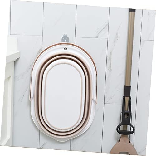 Beige Foldable Plastic Mop Bucket for Efficient Mopping