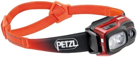 PETZL Swift RL Headlamp Orange Rechargeable Durable Energy-Efficient Night Vision Mode Options
