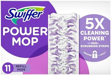 Swiffer PowerMop Multi-Surface Mopping Pad Refill 11 Count Deep Cleaning Easy Maintenance