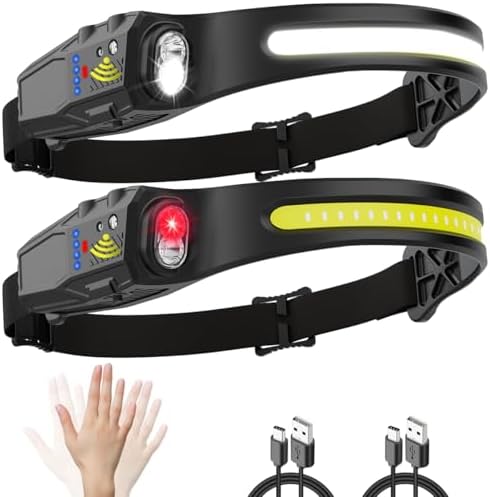 Secure Bright Headlamp 2-Pack 230 LED Rechargeable Headlight Daily Use