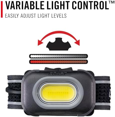 Coast RL10R 750 Lumen Headlamp with Variable Light and Rear Safety
