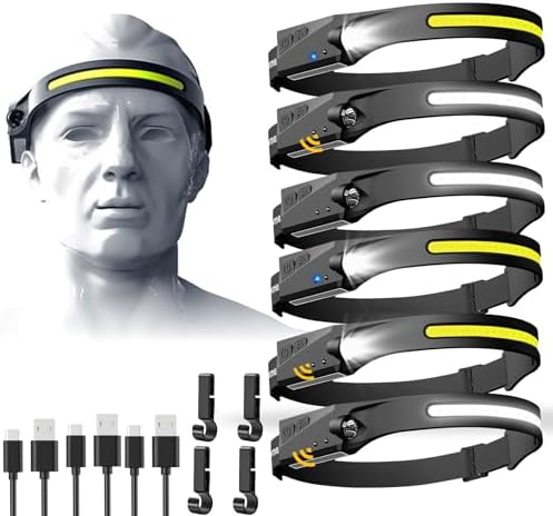 Aikertec Rechargeable 6 Modes Headlamp 230 Beam for Adults Kids
