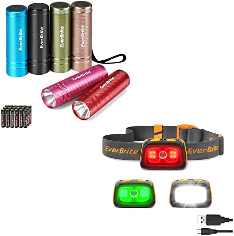 EverBrite 6-Pack Mini LED Flashlight Set - 18 AAA Batteries Included