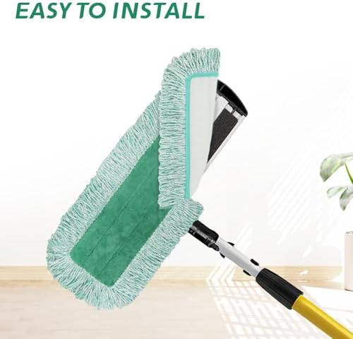 Green Microfiber Dust Mop Pads for Hardwood Tile and Laminate Floors
