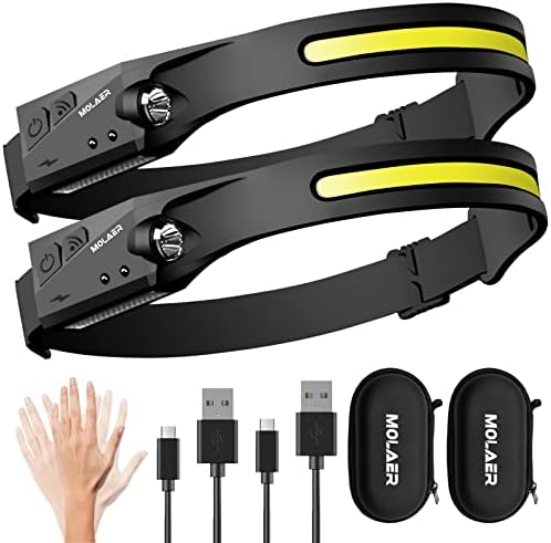 Versatile 2-Pack Rechargeable LED Headlamp with 230 Beam Motion Control
