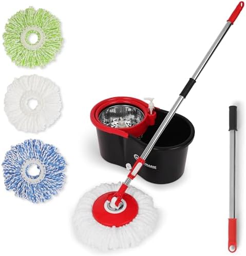 Simpli-Magic Multi-Functional 360 Spin Mop w Microfiber Heads